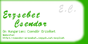 erzsebet csendor business card